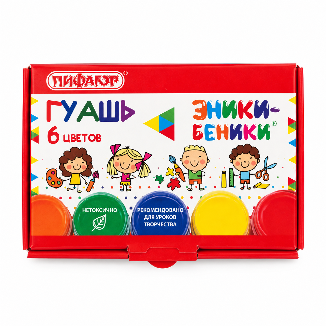 Гуашь 6 цветов Пифагор "Эники-Беники"