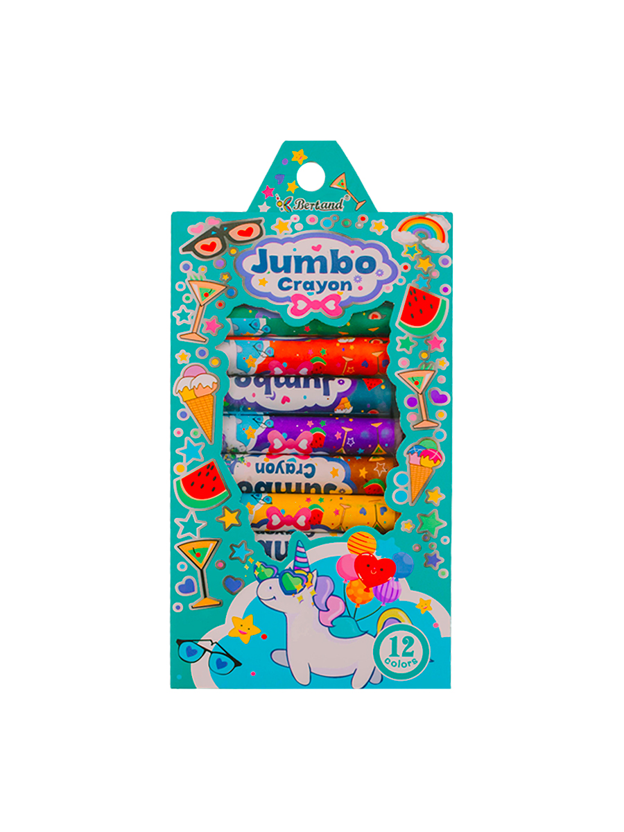 Восковые мелки 12 цветов Bertand® "Jumbo"