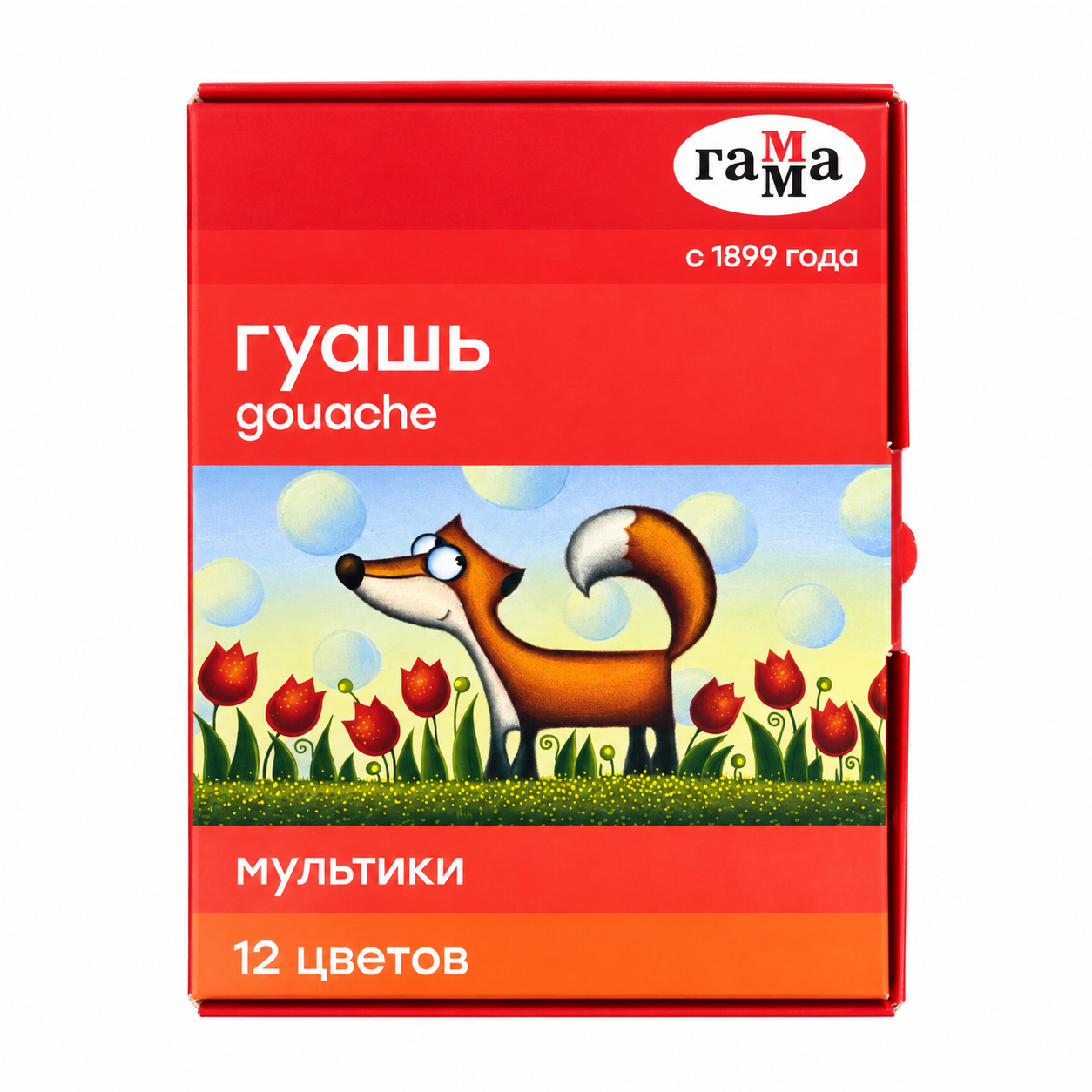 Гуашь 12 цветов ГАММА® "Мультики"