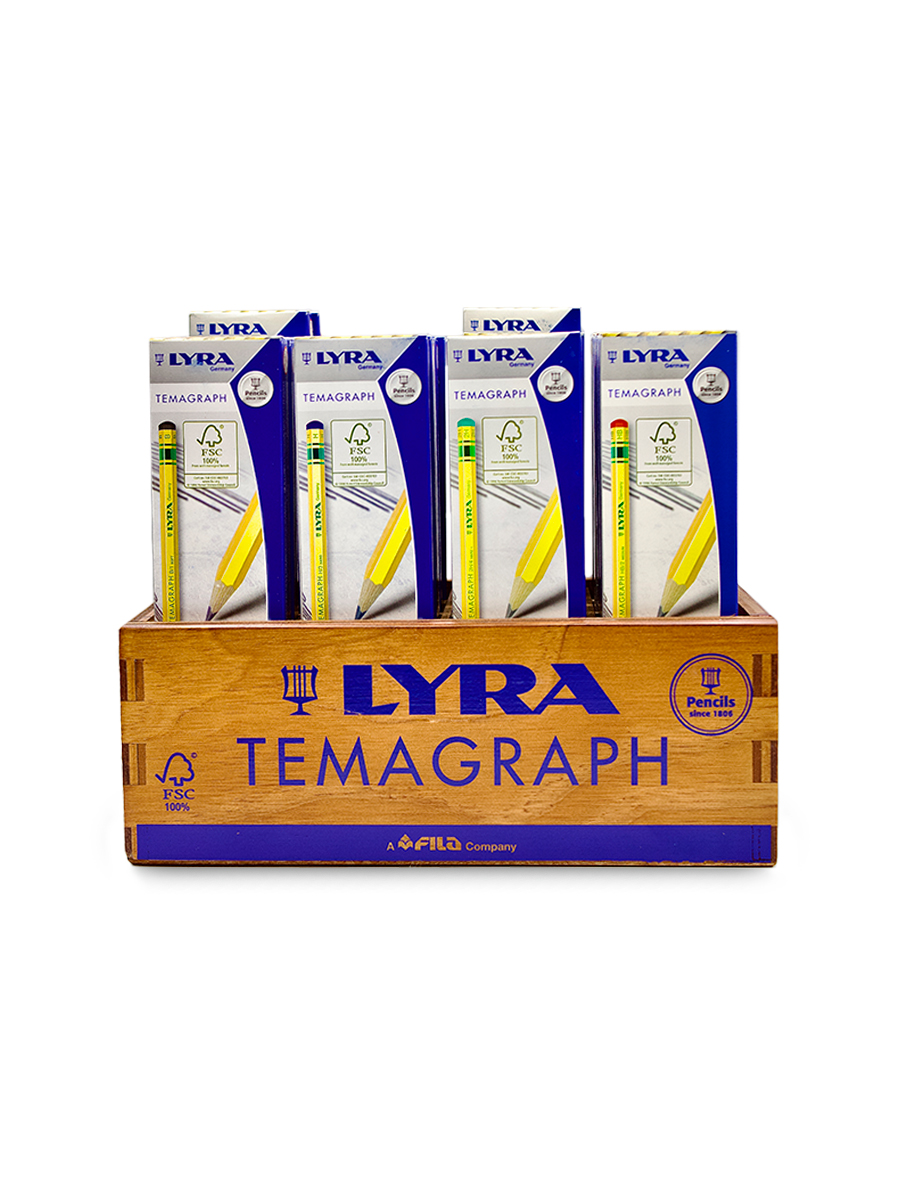 Карандаш чернографитный «Lyra» Temagraph ассорти твердостей, 12 шт