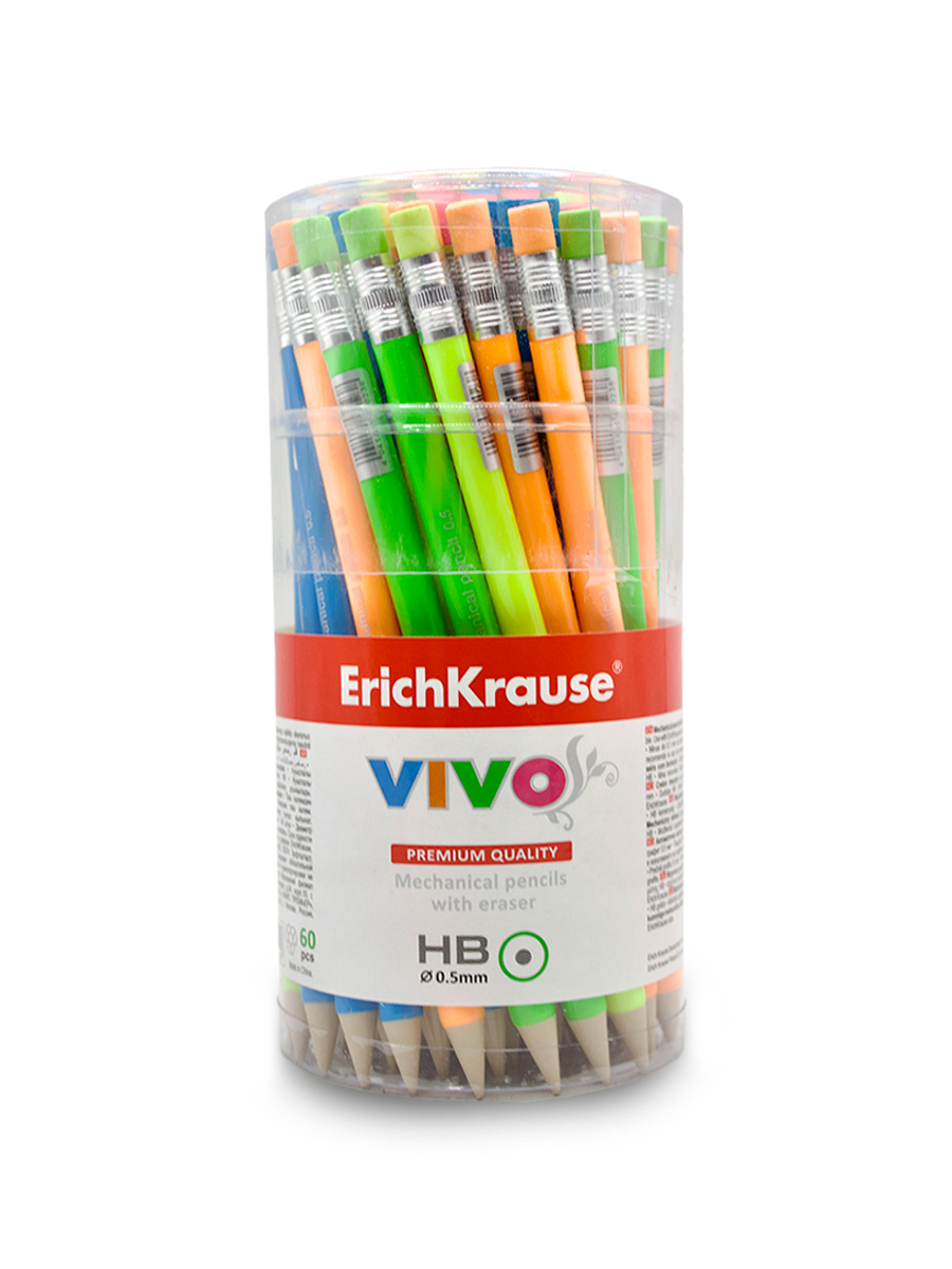 Карандаш механический «ErichKrause» Vivo HB 0,5 мм с ластиком