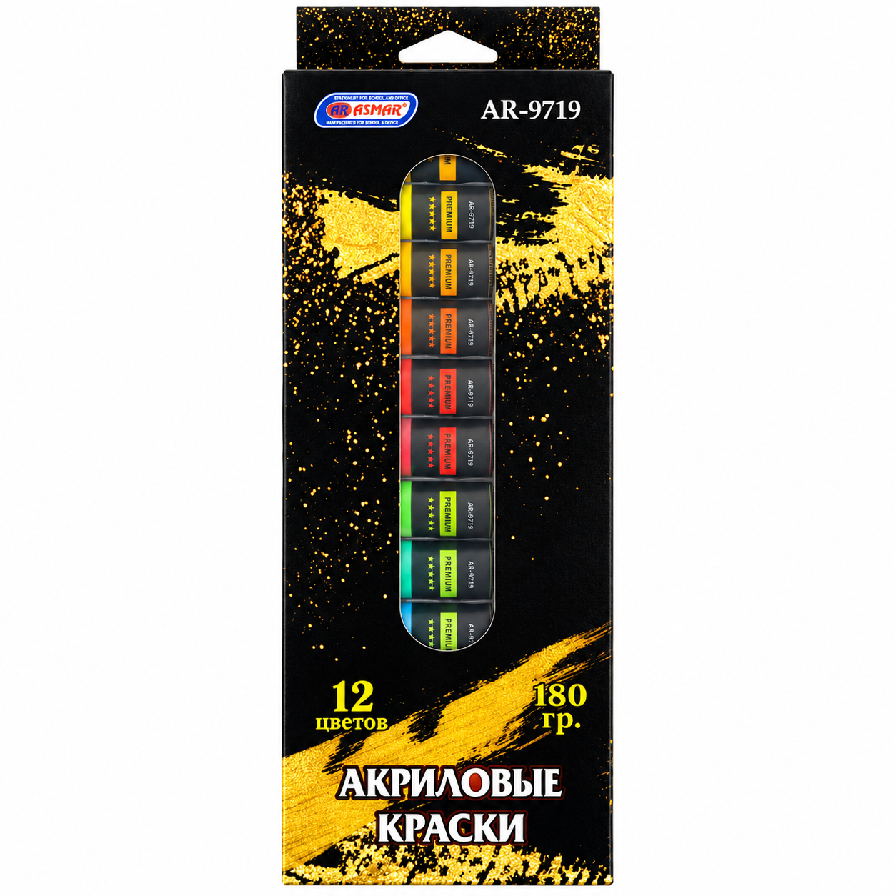 Краски акриловые 12 цветов ASMAR®