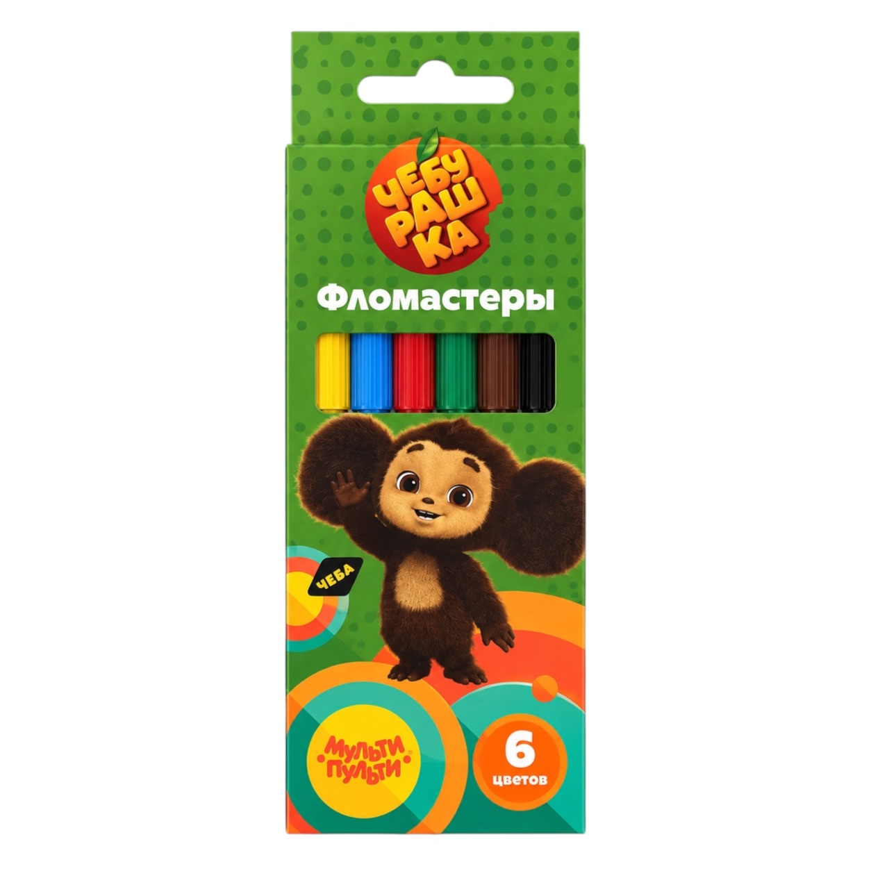 Фломастеры 6 цветов Мульти-Пульти® "Чебурашка"