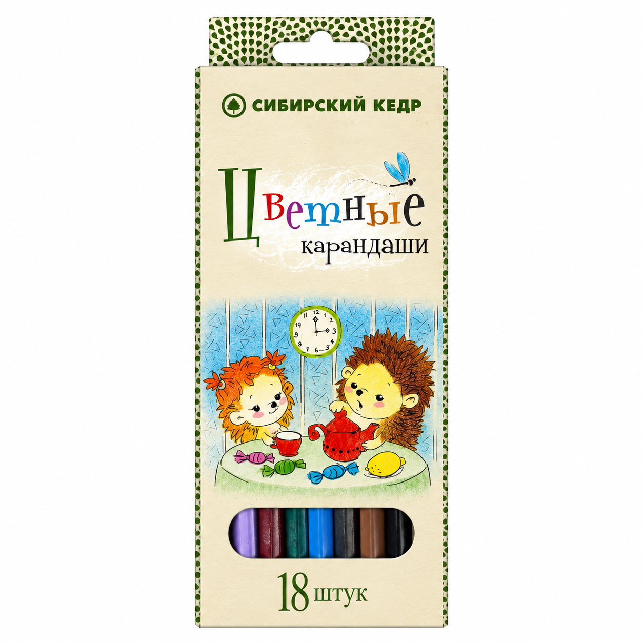 Карандаши цветные 18 цветов Сибирский кедр