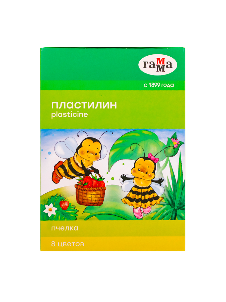 Пластилин мягкий «Гамма» Пчёлка 8 цветов со стеком
